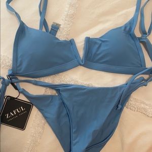 NWT Blue V Wired Bikini